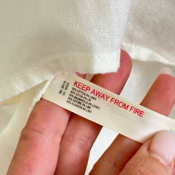 Free People Cross of Sunlight Cut Out Linen Mini Dress Ivory M - Picture 10 of 11